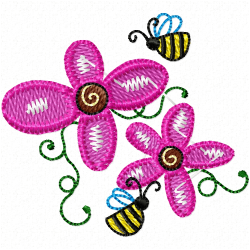 Bees Embroidery Design 5